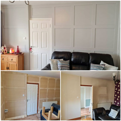 Before & after Wall Panelling