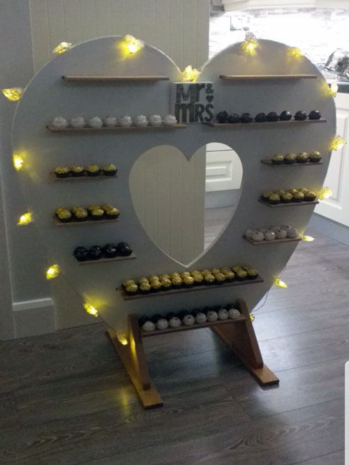 One-off Custom made heart shaped sweet holder with lights